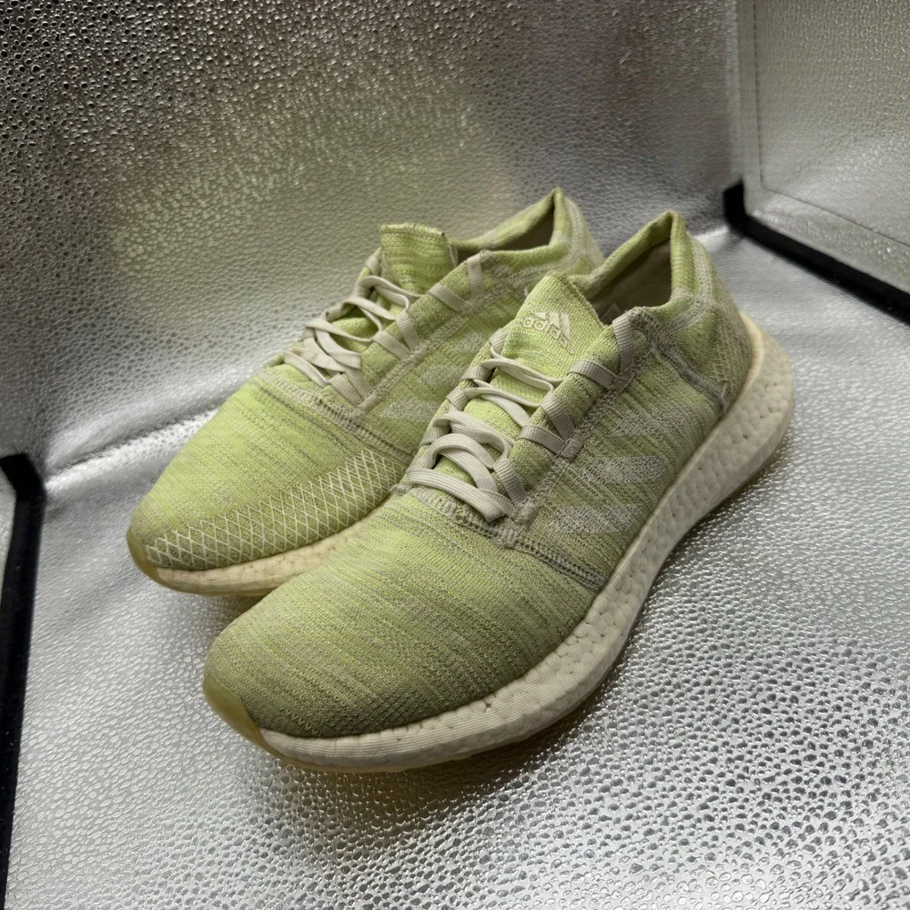 Size 11 Adidas Pureboost Go Running Shoes Mens Lime Green Excellent D97423